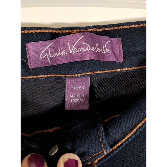 NWT Gloria Vanderbilt Amanda Womens Straight Dark Wash Jeans Plus Size 22W Short - Picture 4 of 6